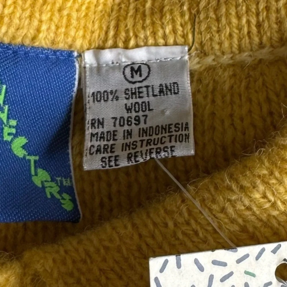 Vintage Shetland‎ Wool Collared Knit Sweater medium NWT